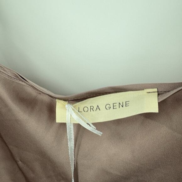 Lora Gene Midi Silk Slip Dress UK 18 US 14 Pink Luxury Satin Bias Sustainable - Picture 5 of 8